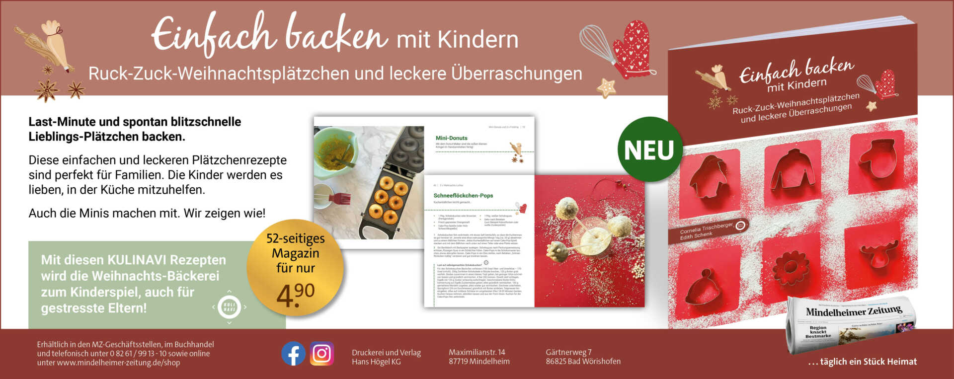 Anzeige - Backbuch -Einfach backen mit Kindern. Ruck-Zuck-Weihnachtsplätzchen und leckere Überraschungen