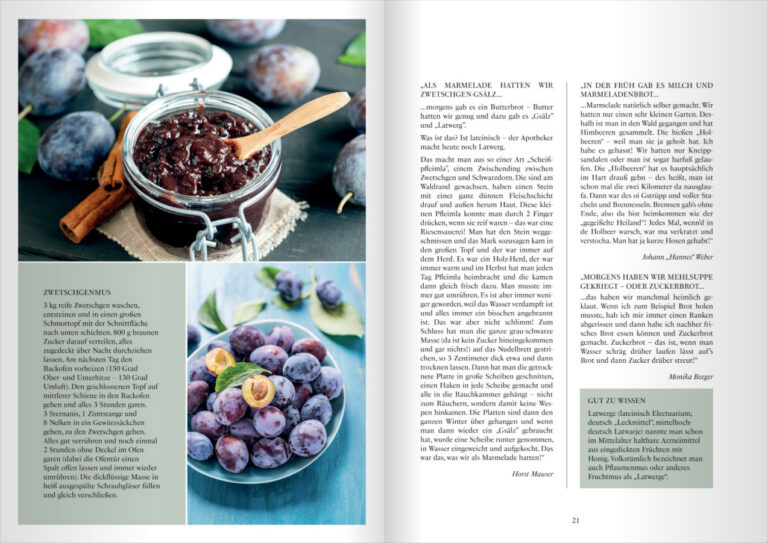 Auszüge aus dem Buch Geschmack der Kindheit von Edith Schenk mit Texten, Fotografien und Rezepten zur Ernährungs- und Alltagsgeschichte.